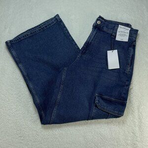 Calvin Klein Jeans Womens Size 29 Blue Medium Wash High Rise Wide Leg 29x29